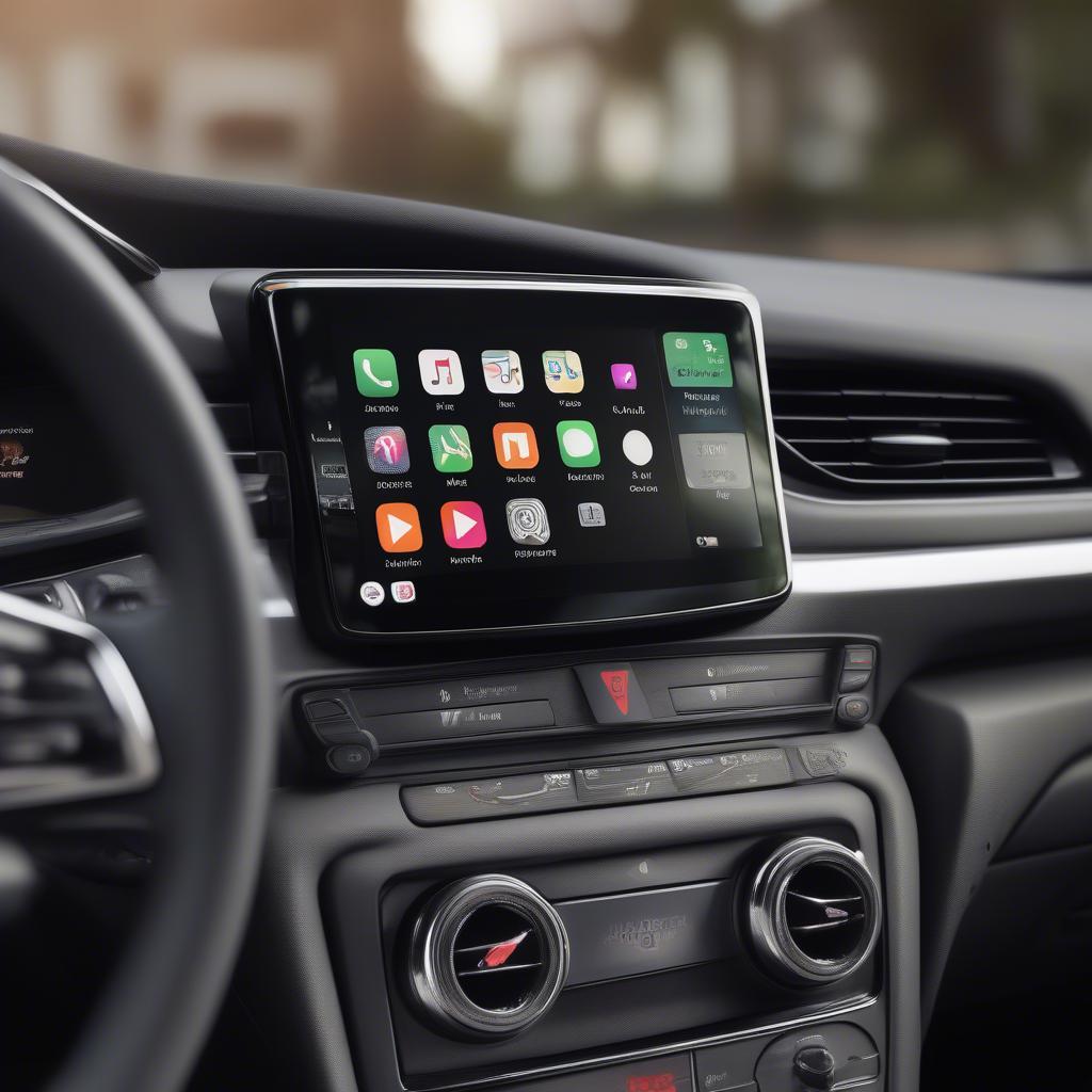 Màn hình xe hơi hiển thị Apple CarPlay